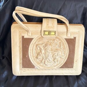 Vintage Mexican hand-tooled leather purse